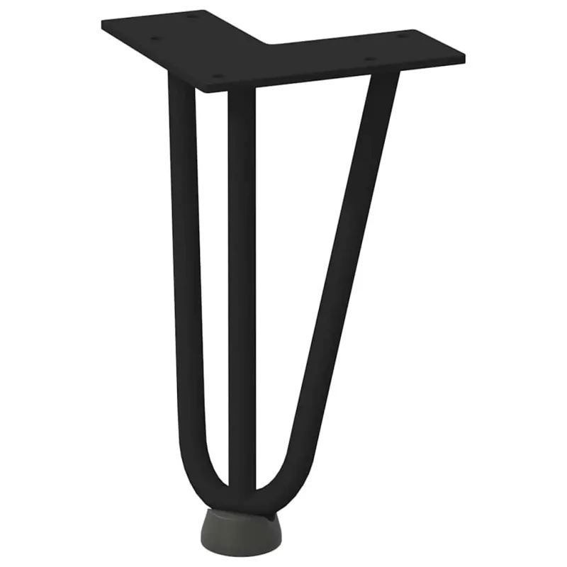 Kavos staliuko kojelės, 4 vnt., juodos, 20 cm, plienas, segtukai