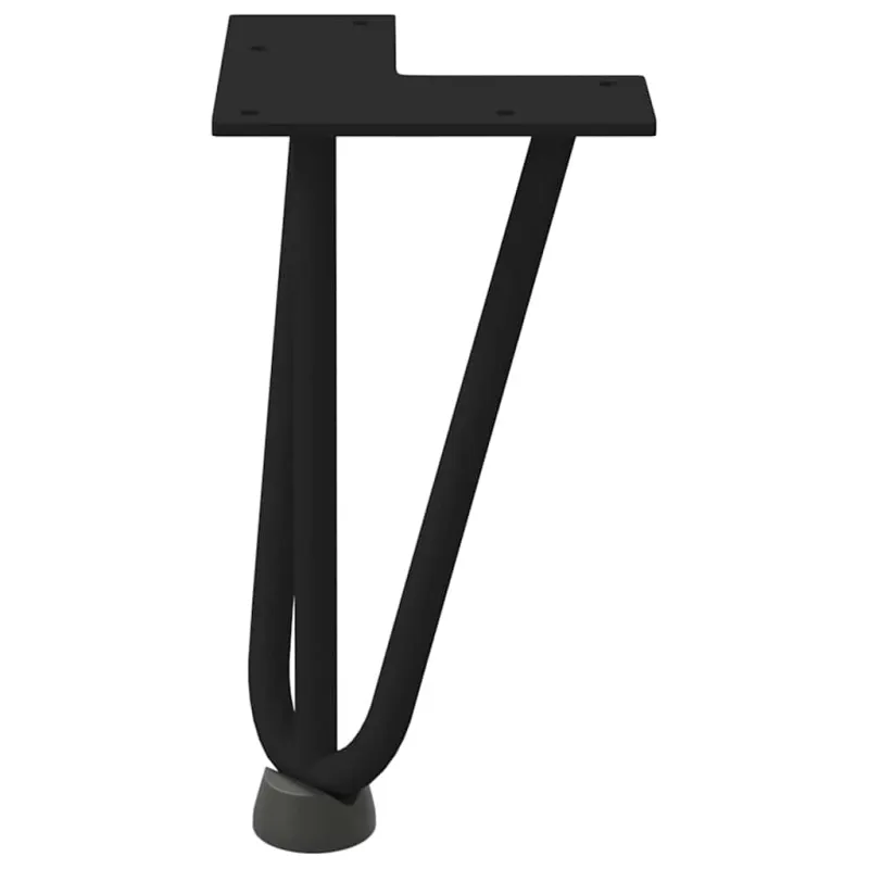 Kavos staliuko kojelės, 4 vnt., juodos, 20 cm, plienas, segtukai