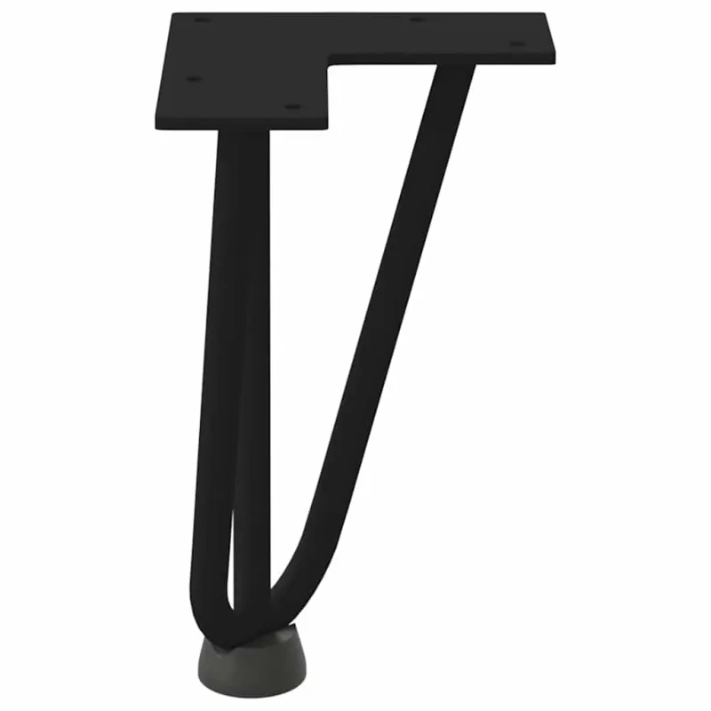 Kavos staliuko kojelės, 4 vnt., juodos, 20 cm, plienas, segtukai