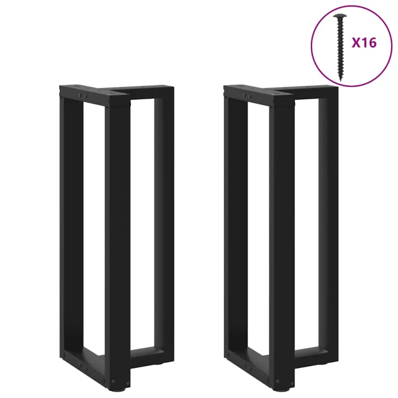 Baro stalo kojos, T formos, 2 vnt., juodos, 50x35x(100-101) cm, plienas