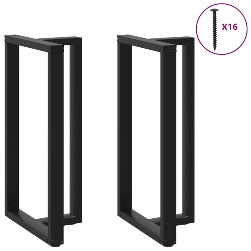Baro stalo kojos, T formos, 2 vnt., juodos, 60x35x(110-111) cm, plienas