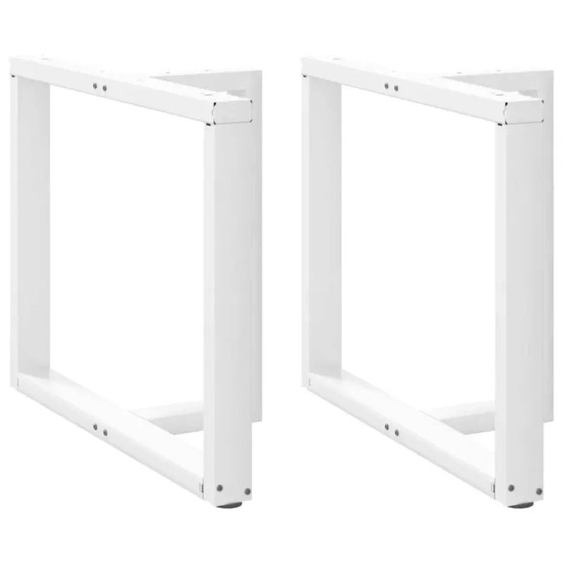 Valgomojo stalo kojelės, 2 vnt., baltos, 100x35x(72-73) cm, plienas