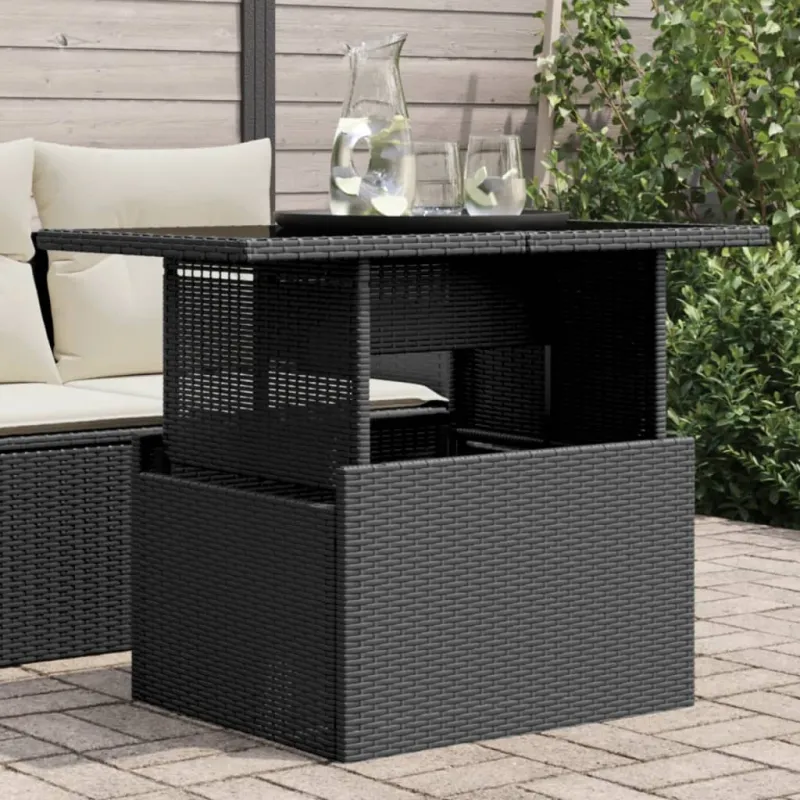 Pöytä lasipintaisella tabletopilla, musta, 100x55x73cm, PE-rattaita