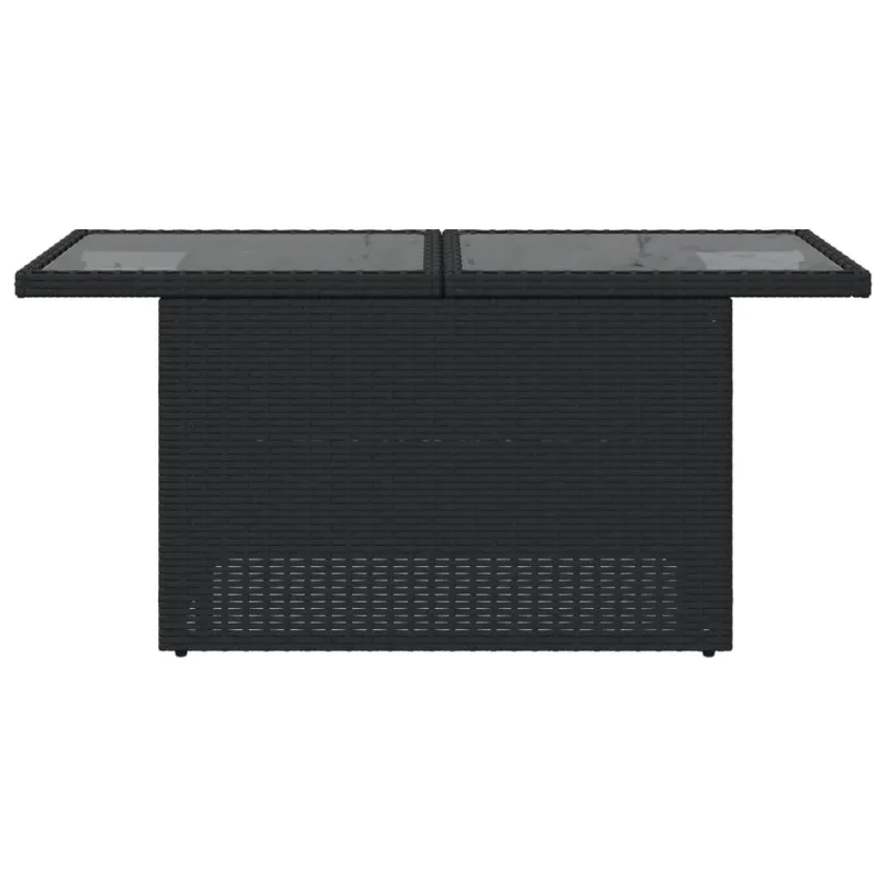 Pöytä lasipintaisella tabletopilla, musta, 100x55x73cm, PE-rattaita