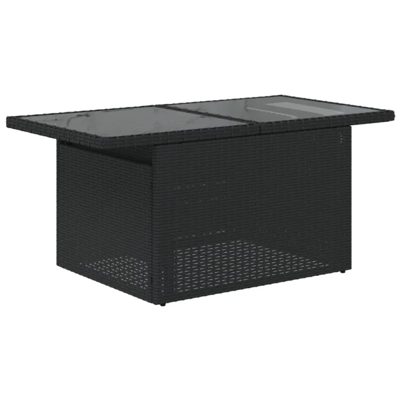 Pöytä lasipintaisella tabletopilla, musta, 100x55x73cm, PE-rattaita