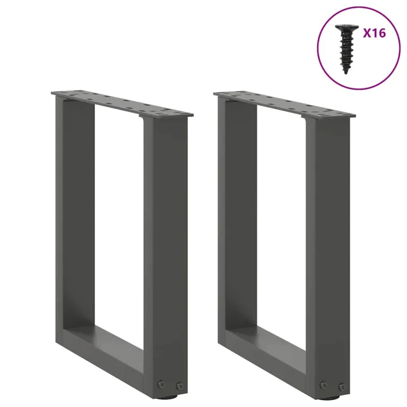 Kavos staliuko kojelės, 2 vnt., antracito spalvos, 28x(42-43) cm, plienas