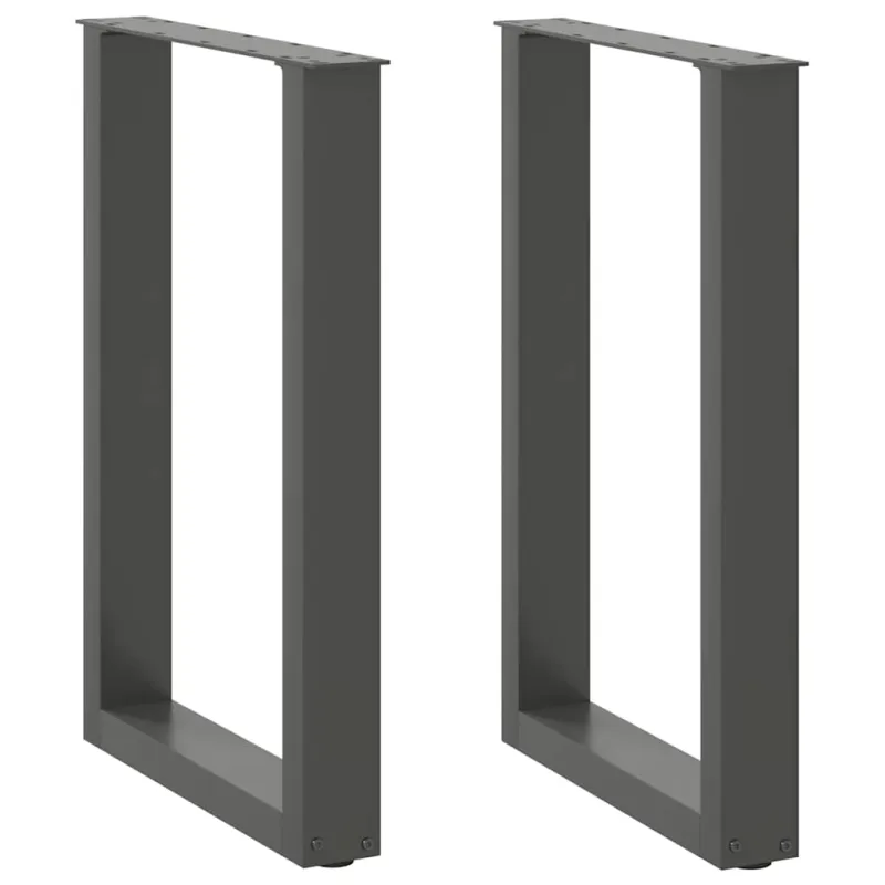 Valgomojo stalo kojos, U formos, 2 vnt., antracito spalvos, 50x(72-73) cm, plienas