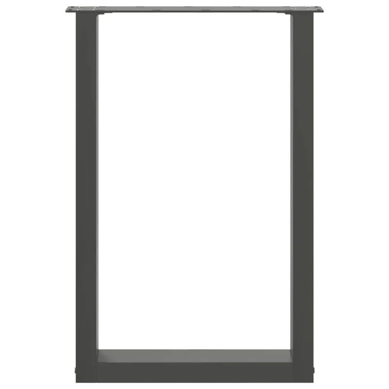 Valgomojo stalo kojos, U formos, 2 vnt., antracito spalvos, 50x(72-73) cm, plienas
