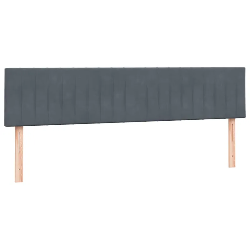 Lova su spyruoklėmis ir čiužiniu, pilka, 180x210 cm, aksomas