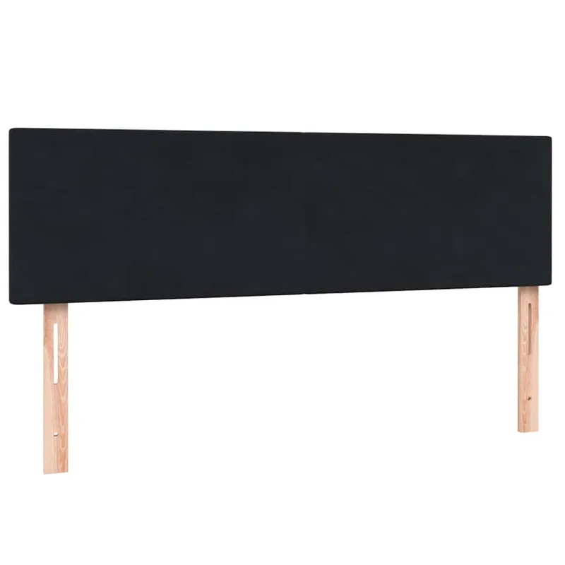 Lova su spyruokliniu/čiužiniu/LED, juoda, 160x210 cm, aksominė