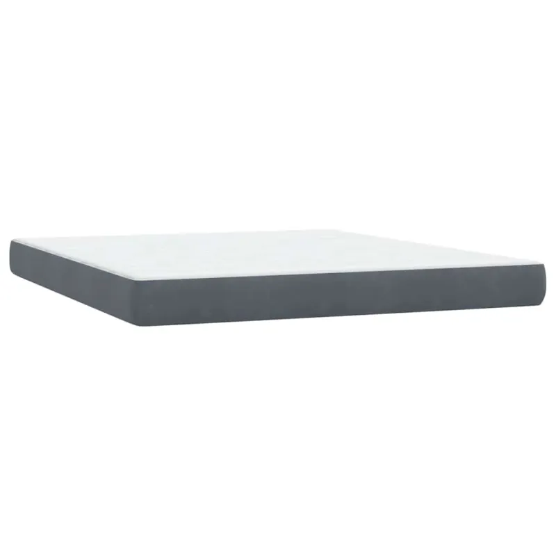 Lova su spyruokliniu/čiužiniu/LED, tamsiai pilka, 180x210 cm, aksomas