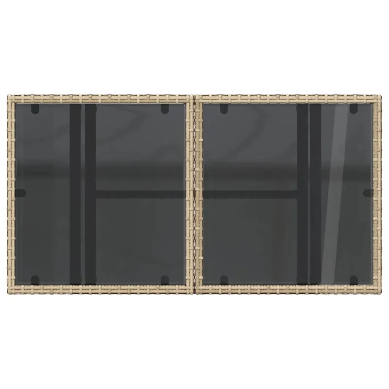 Pöytä lasipintaisella työpöytälevyllä, hiekka, 100x55x73cm, PE-rattaita