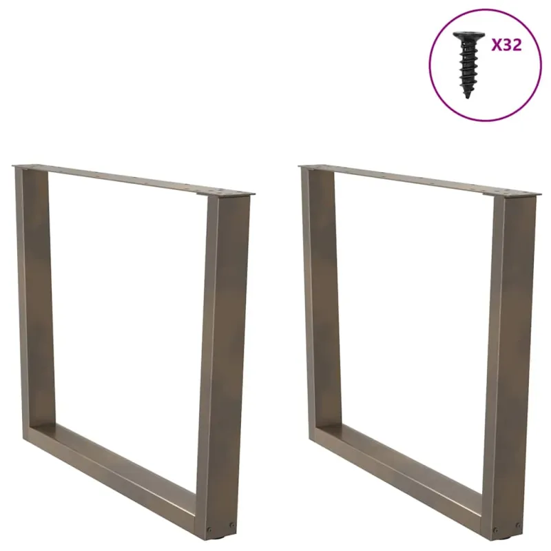 Valgomojo stalo kojelės, V formos, 2 vnt., natūralus plienas, 100 x (72-73,3) cm, plienas