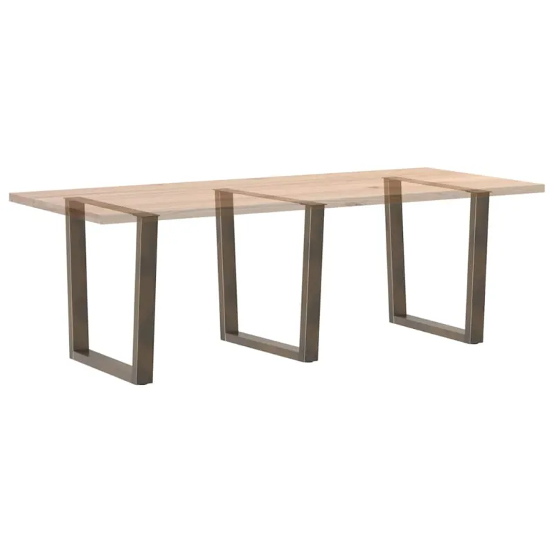 Valgomojo stalo kojelės, V formos, 3 vnt., natūralus plienas, 80x(72-73,3) cm, plienas