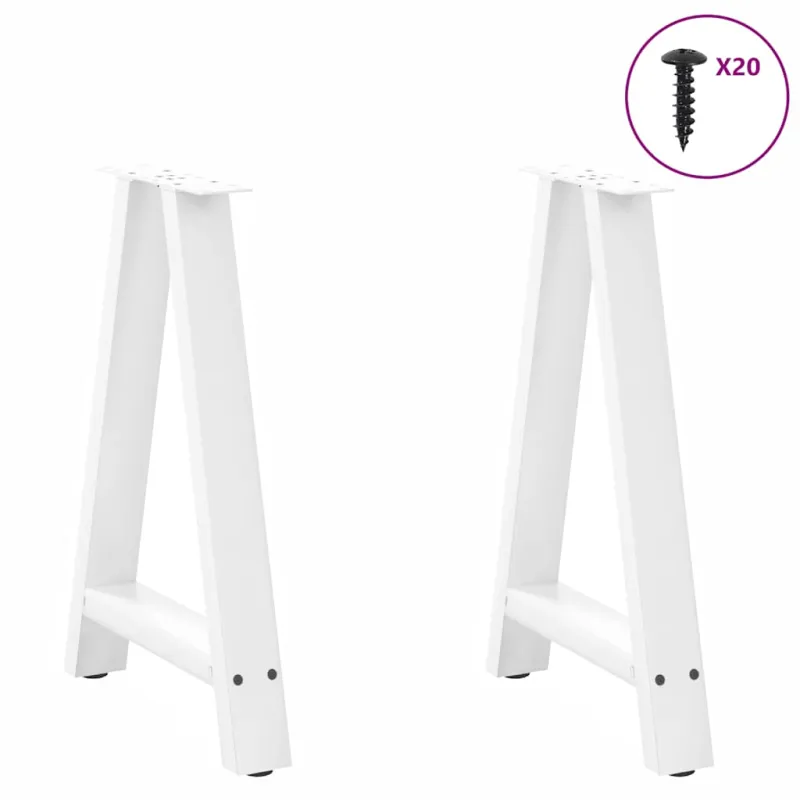 Valgomojo stalo kojelės, A formos, 2 vnt., baltos, 50x(72-73) cm, plienas