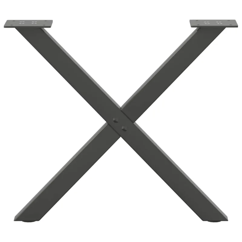 Kavos staliuko kojelės, 2 vnt., antracito spalvos, 50x(42-43) cm, plienas