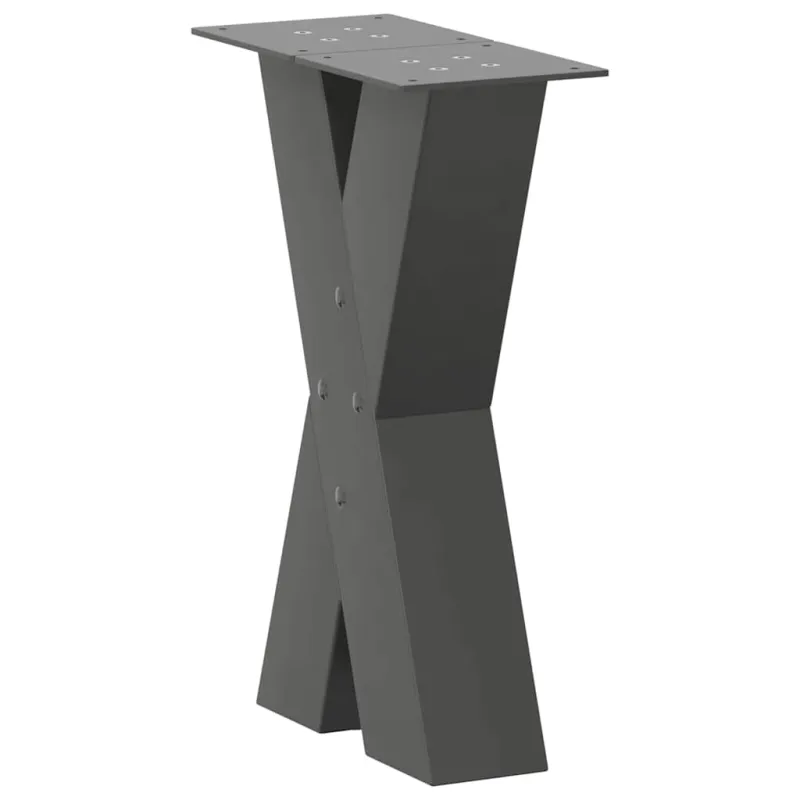 Kavos staliuko kojelės, 2 vnt., antracito spalvos, 38x(42-43) cm, plienas