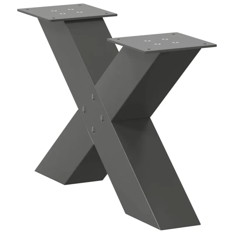Kavos staliuko kojelės, 2 vnt., antracito spalvos, 60x(30-31) cm, plienas