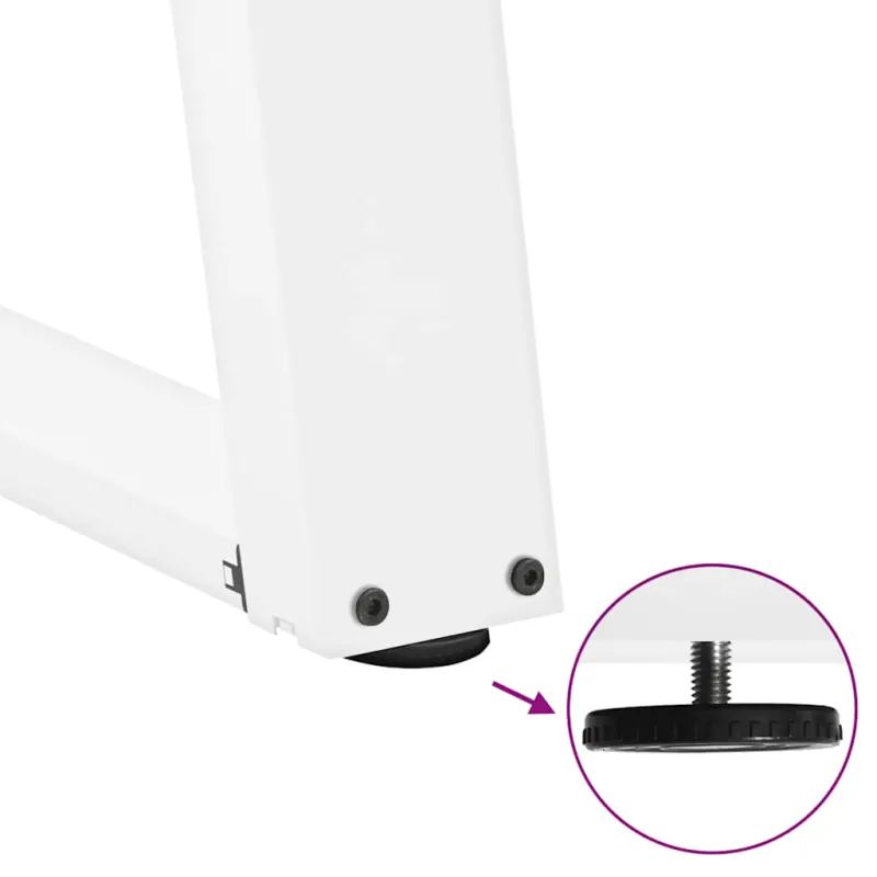 Konsolinio stalo kojelės, U formos, 2 vnt., baltos, 38x(72-73) cm, plienas