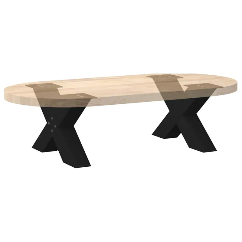 Kavos staliuko kojelės, 2 vnt., juodos, 60x(30-31) cm, plienas, X formos