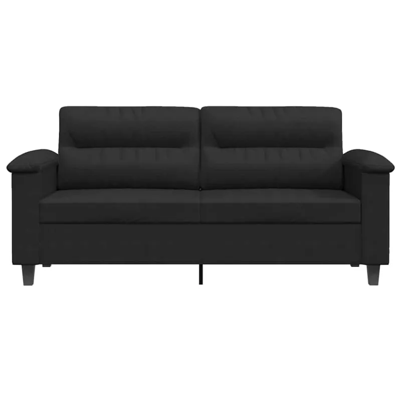 Dvivietė sofa, juodos spalvos, 140cm, mikropluošto audinys