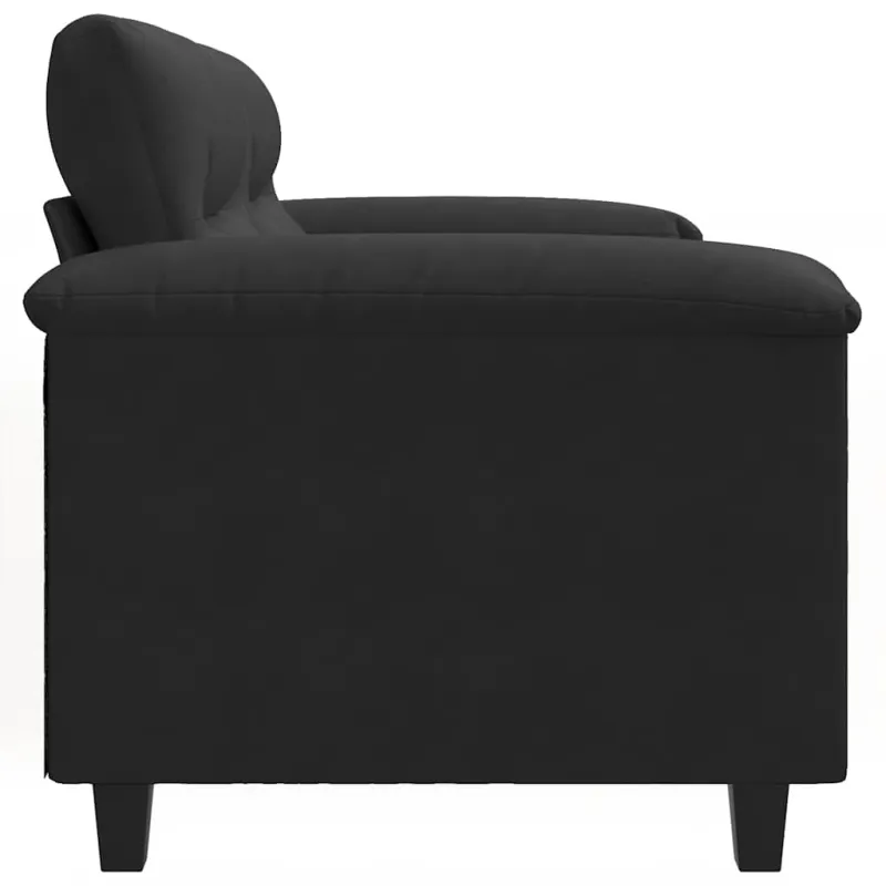 Dvivietė sofa, juodos spalvos, 140cm, mikropluošto audinys