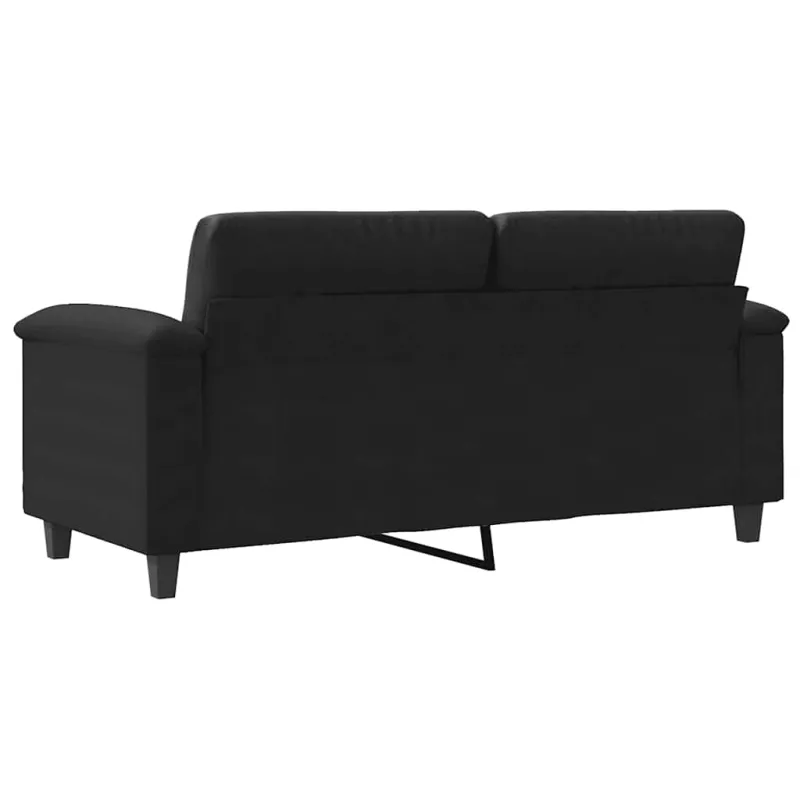 Dvivietė sofa, juodos spalvos, 140cm, mikropluošto audinys