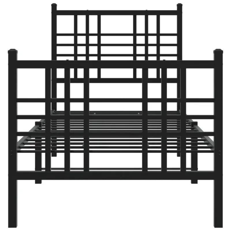 Lovos rėmas su galvūgaliu/kojūgaliu, juodas, 75x190cm, metalas