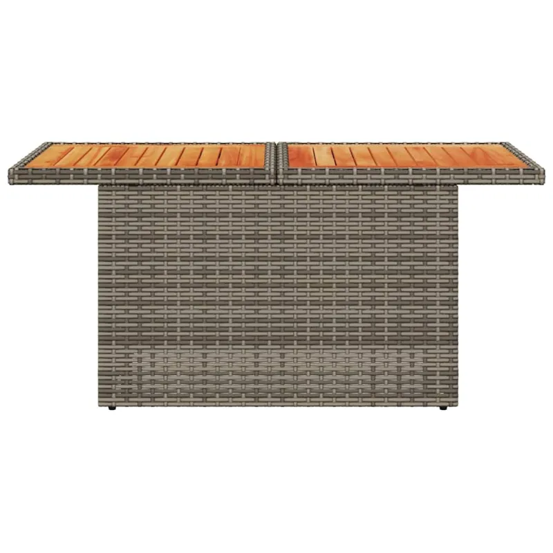 Sodo pöytä, harmaa, 100x55x73cm, polyrattani/akasiapuu