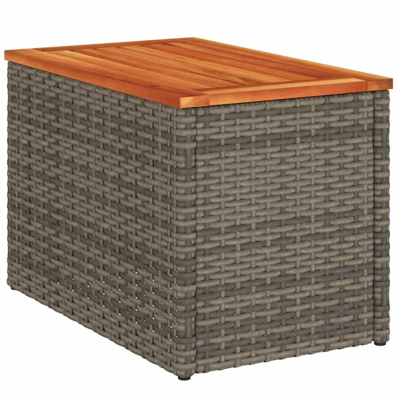 Sivulaatikot, 2 kpl, harmaat, 55x34x37 cm, polyrattana