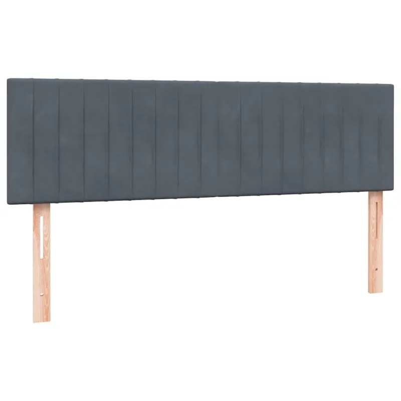 Lova su spyruoklėmis ir čiužiniu, pilka, 160x210 cm, aksomas