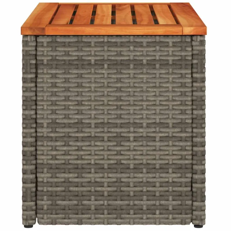Sivulaatikot, 2 kpl, harmaat, 55x34x37 cm, polyrattana