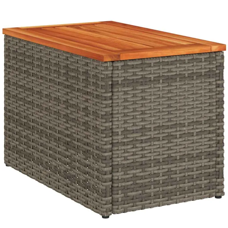 Sivulaatikot, 2 kpl, harmaat, 55x34x37 cm, polyrattana