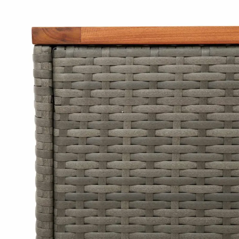 Sivulaatikot, 2 kpl, harmaat, 55x34x37 cm, polyrattana