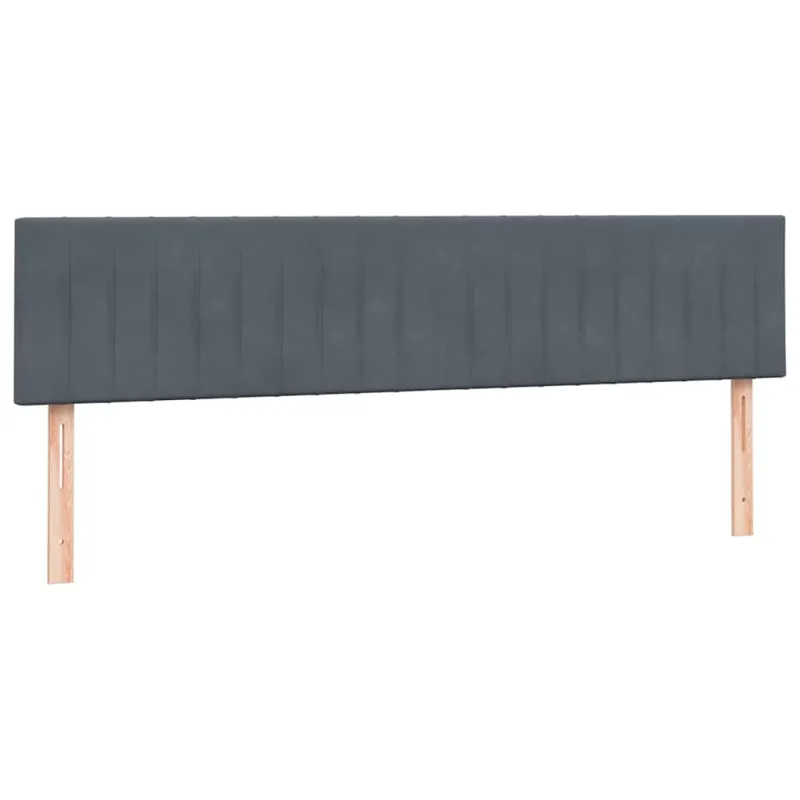 Lova su spyruoklėmis ir čiužiniu, pilka, 180x210 cm, aksomas