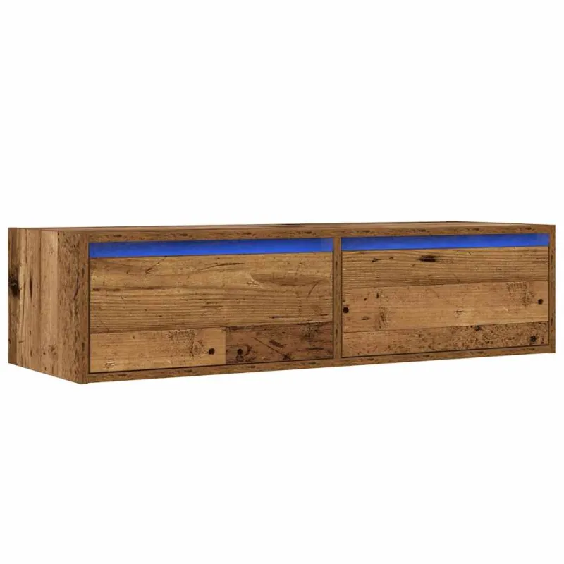 Televizoriaus spintelė su LED, medienos, 100X35,5x25 cm
