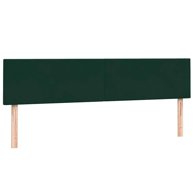 Lova su spyruokliniu/čiužiniu/LED, tamsiai žalia, 180x220 cm, aksomas