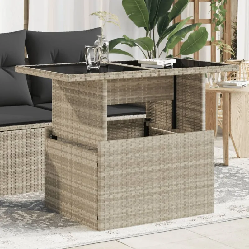 Lasipintainen pöytä, harmaa, 100x55x73cm, PE-rattaita