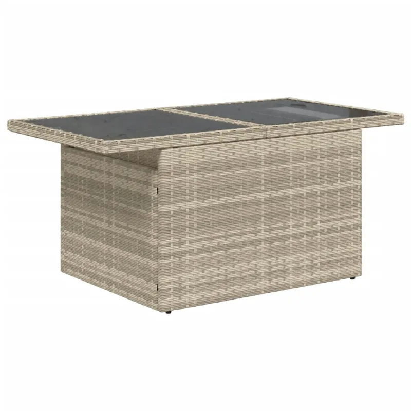 Lasipintainen pöytä, harmaa, 100x55x73cm, PE-rattaita