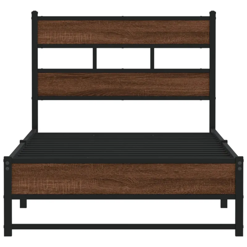 Metalinis lovos rėmas be čiužinio Rudas ąžuolas 75x190 cm
