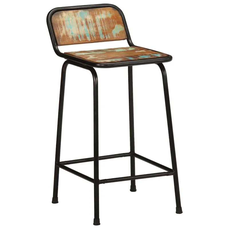 Baro taburetės, 4vnt., 46x35,5x80 cm, perdirbtos medienos