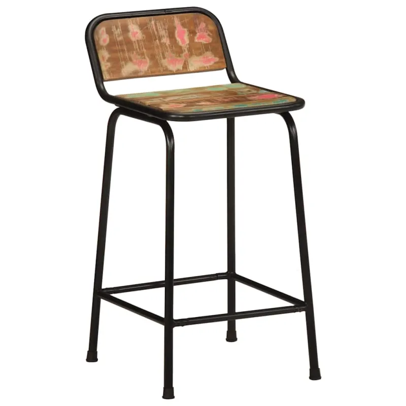 Baro taburetės, 4vnt., 46x35,5x80 cm, perdirbtos medienos