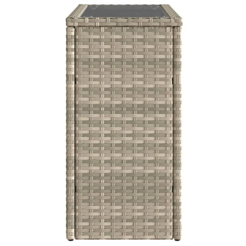 Sivupöytä puutarhaan, harmaa, 58x27,5x55cm, polyrattana
