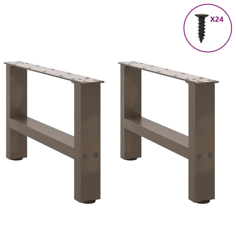 Kavos staliuko kojelės, 2 vnt., 50x(30-31) cm, natūralus plienas