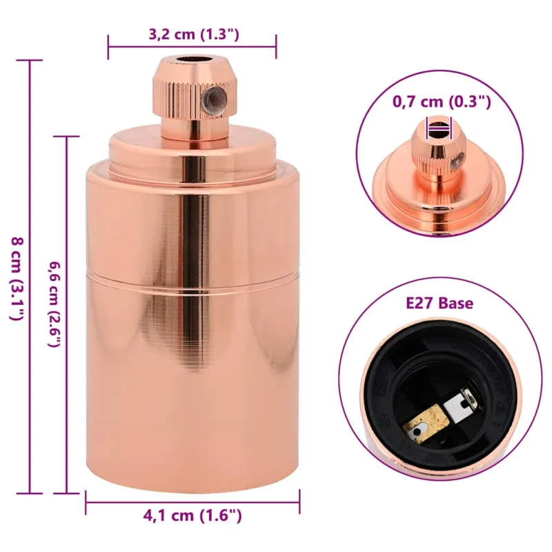 lempų laikikliai 2 vnt Rose Gold E27