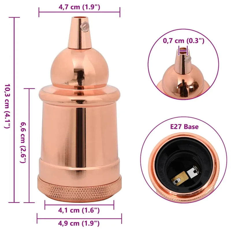 lempų laikikliai 2 vnt Rose Gold E27