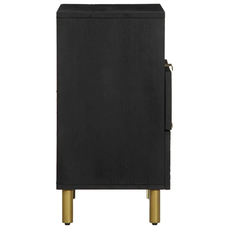 Spintelė prie lovos Juoda 50x33x62 cm Inžinierinė mediena