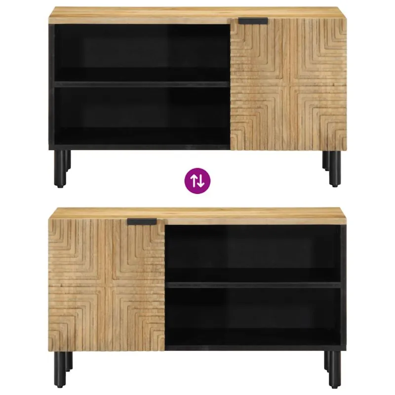 televizoriaus spintelė Ruda 80x31,5x46 cm Medžio masyvo Mango