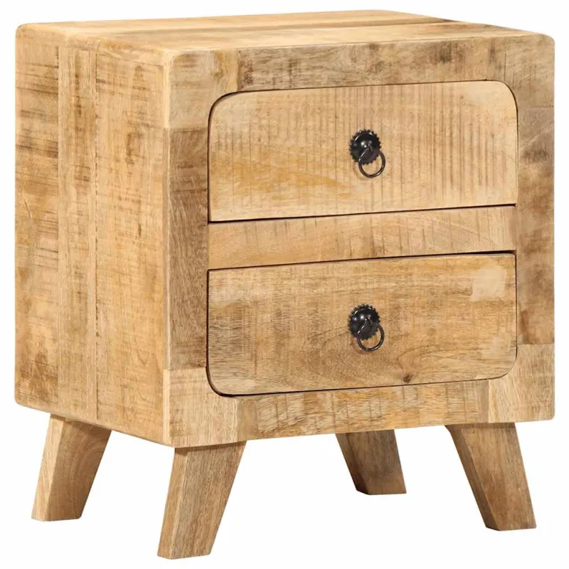 naktinė spintelė 2 vnt 40x32x46 cm medžio masyvo grubus mango