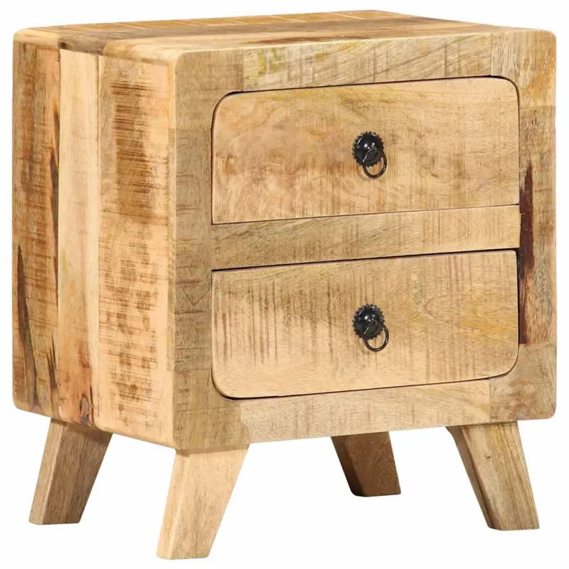 naktinė spintelė 2 vnt 40x32x46 cm medžio masyvo grubus mango